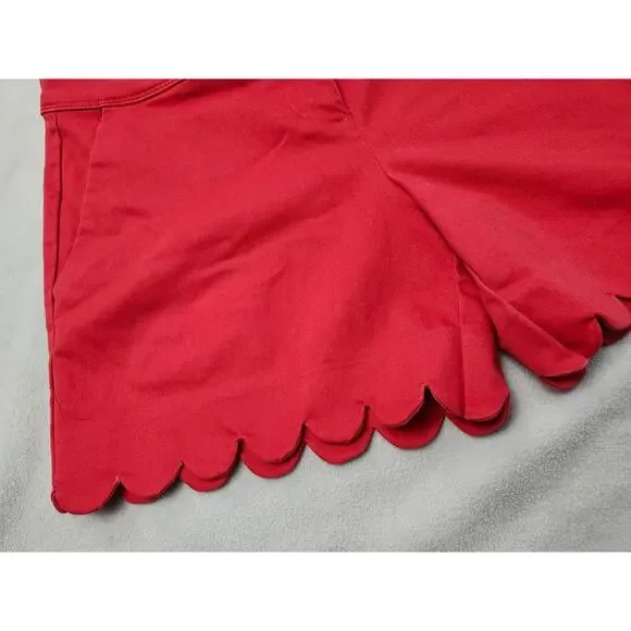 The Limited Sz 4 Coral Pink Scalloped Edge SHORTS Flat Front Dress Small - Picture 3 of 7